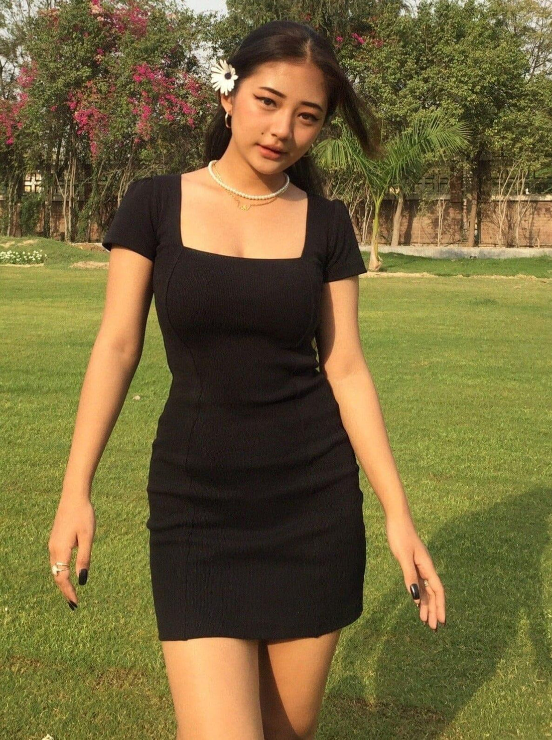 Black Midi Dress - Asymmetrical Dress - Bodycon Midi Dress - Lulus